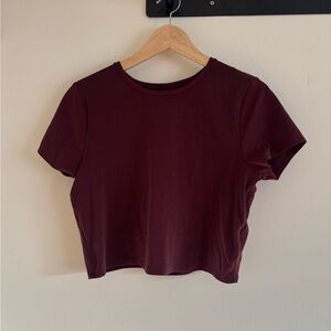Athleta Burgundy transcend open back top